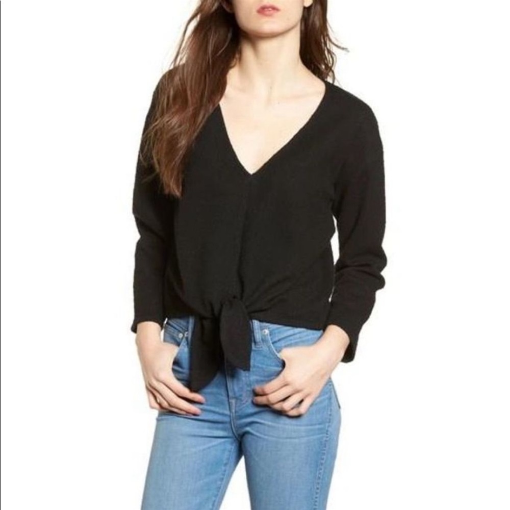 Madewell Texture and Thread Tie Front Top